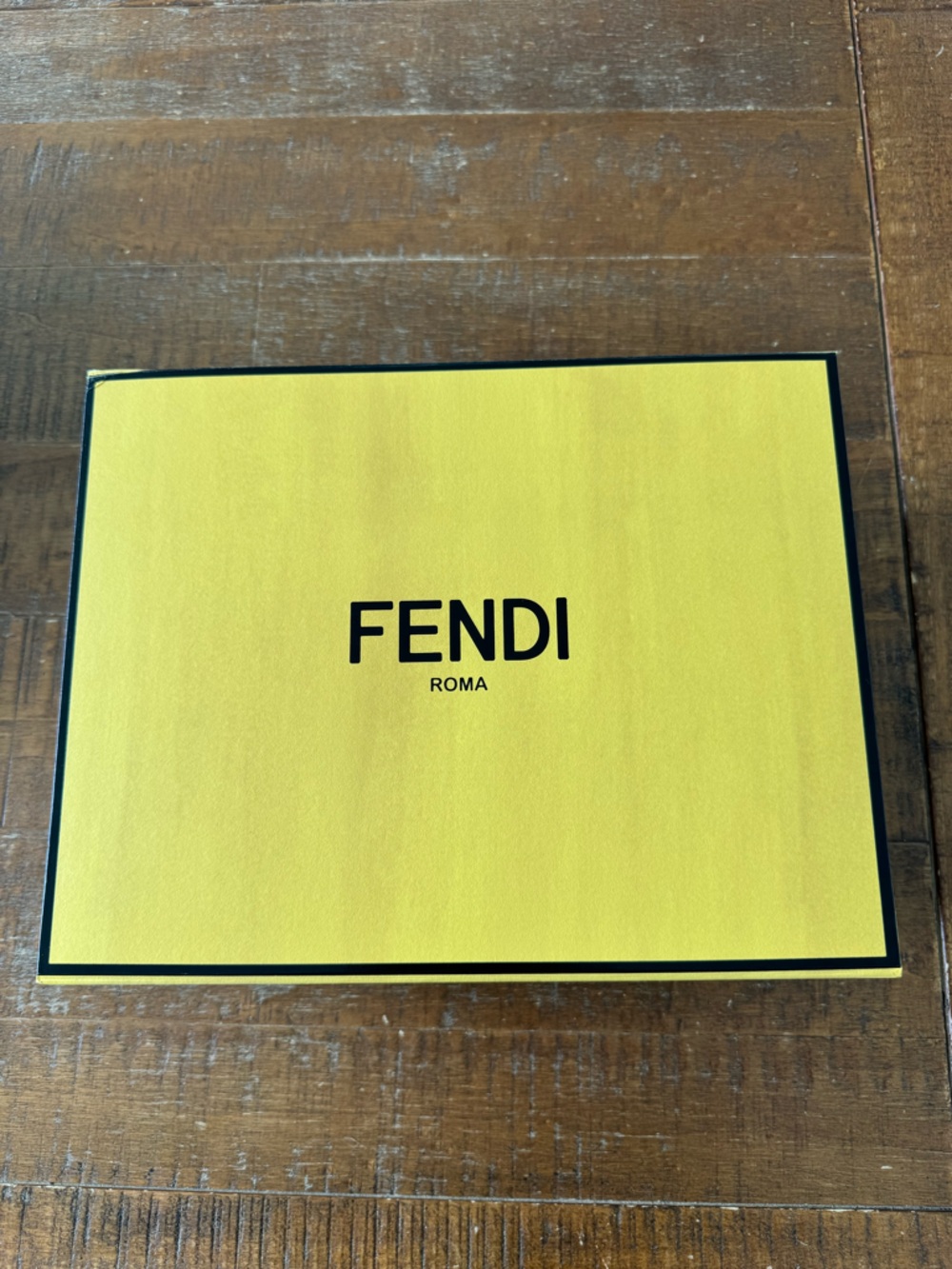 Authentic Fendi Storage & Organization: Yellow/Black Logo Gift Box (Medium)